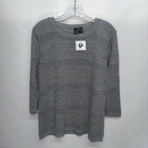 Jason Maxwell Women's Grey Comfy 1/4 Sleeve Sweater Top Size Large
